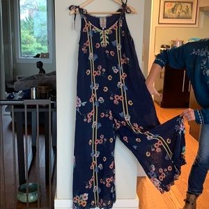 Jonny Was navy floral jumpsuit